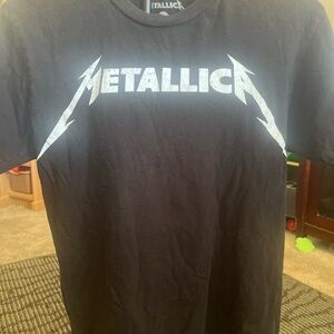 METALLICA logo Black t shirt short sleeve sz S Rock Metal mens Band